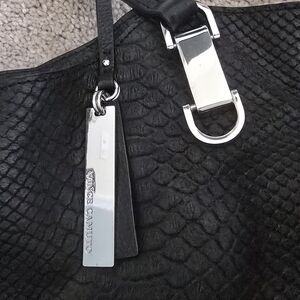 Vince Camuto Black Textured Handbag